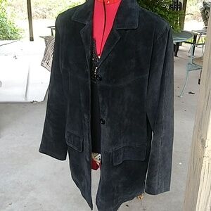 JHolbrook Black Genuine Suede Lined Leather Jacket NWOT
